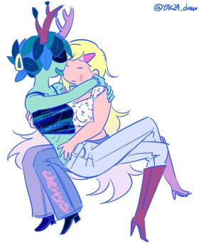 2girls adventure_time blonde_hair fionna_campbell huntress_wizard multiple_girls yakza_draw yuri