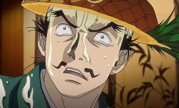 furuta_sasuke hat hyouge_mono large_ears messy_hair surprised