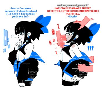 2boys blunt_bangs dizzyspells english_text fellatio flat_chest greyscale medium_hair monochrome multiple_boys oral original penis rape scam_(dizzyspells) simple_background sports_bra spot_color white_background yaoi