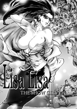 breasts breasts_out huge_breasts jojo_no_kimyou_na_bouken joseph_joestar joseph_joestar_(young) kars_(jojo) large_breasts lisa_lisa nipples topless_female undressing wamuu