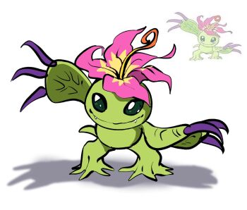 digimon digimon_(creature) flower oh_sorry_01 palmon petals sharp_teeth tail teeth
