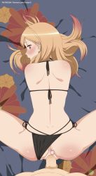 1boy 1girl absurdres all_fours anal anal_object_insertion animated anus ass bed bikini bikini_bottom_aside blonde_hair blush butt_plug clothing_aside doggystyle double_penetration ear_piercing earrings felipe_godoy gojou_wakana gyaru hetero highres huge_filesize jewelry kitagawa_marin long_hair looking_at_viewer looking_back looping_animation multi-strapped_bikini_bottom object_insertion on_bed patreon_username penis piercing pov pussy red_eyes sex sex_from_behind sex_toy sono_bisque_doll_wa_koi_wo_suru sound spread_legs swimsuit ugoira uncensored vaginal video watermark web_address