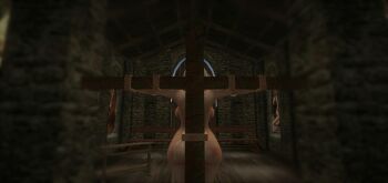 abuse bible_(object) breasts church cross cum cum_in_pussy cum_on_body cum_on_breasts cum_on_upper_body highres offering preist rape secondlife torture torture_device