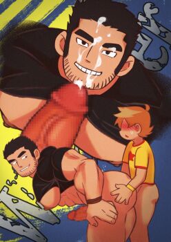 2boys after_pecjob anal ass bara beard_stubble between_pecs between_pectorals black_hair blush bottomless censored clothed_sex clothes_lift cum cum_on_body erection faceless faceless_male facial facial_hair feet_out_of_frame from_side girthy_penis hand_on_another&#039;s_ass happy_sex highres huge_eyebrows large_pectorals looking_at_viewer looking_back lucas_lee male_focus male_penetrated mosaic_censoring multiple_boys multiple_views muscular muscular_male nipples pecjob pectorals penis power_bottom profile scott_pilgrim scott_pilgrim_(series) scott_pilgrim_takes_off sex shirt shirt_lift short_hair short_sleeves size_difference smile solo_focus stubble sweatdrop t-shirt tarutanite thick_thighs thighs tight_clothes tight_shirt underpec yaoi