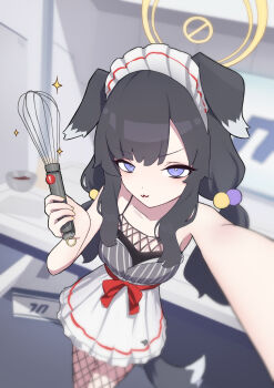 1girl animal_ears blue_archive blue_eyes closed_mouth commentary_request etonomikoto hibiki_(blue_archive) highres holding long_hair looking_at_viewer skirt smile solo valentine