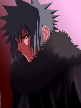 1boy black_hair gradient_background male_focus naruto:_road_to_ninja naruto_(classic) naruto_(series) naruto_shippuuden pink_background simple_background solo spiked_hair tagme uzumaki_menma whiskers