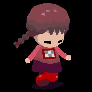 1girl animated animated_gif braid brown_hair chibi chibi_only closed_eyes colinarmis long_hair long_sleeves looping_animation madotsuki no_mouth pink_shirt print_shirt purple_skirt red_shoes shirt shoes simple_background skirt solo transparent_background twin_braids twintails walking yume_nikki