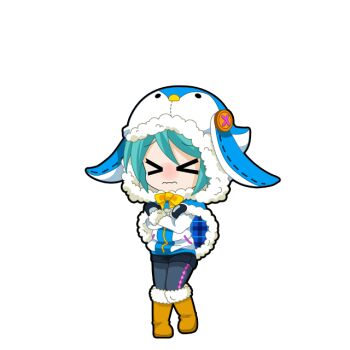 >_< 1girl animal_hood aqua_hair black_mittens black_outline black_pantyhose black_shorts blue_capelet blush boots capelet chibi chibi_only closed_mouth cold full_body fur-trimmed_boots fur-trimmed_capelet fur-trimmed_sleeves fur_trim game_asset hatsune_miku hatsune_miku_graphy_collection hood hood_up hooded_capelet jacket long_sleeves looking_at_viewer mittens nose_blush outline pantyhose penguin_hood raised_inner_eyebrows self_hug short_shorts shorts solo standing transparent_background vocaloid wavy_mouth white_jacket yellow_boots