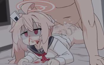 1boy 1girl ahoge animated anus ass bar_censor blood blood_on_face blue_archive breasts censored fellatio halo hetero loli lying natsu_(blue_archive) nosebleed on_stomach oral pink_hair prone_bone pussy sensei_(blue_archive) sex sex_from_behind small_breasts sound tagme video yayuyoyayuyo