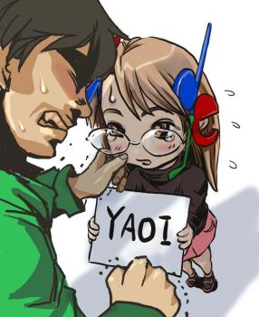 1boy 1girl angry glasses google google-tan os-tan yaoi