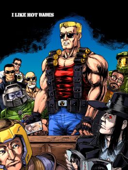 6+boys armor bald beard biceps black_gloves black_hair black_hat black_jacket blonde_hair blood_(game) blue_archive blue_eyes blue_pants book caleb_(blood) cellphone collarbone collared_shirt commentary deus_ex doom_(series) doomguy duke_nukem duke_nukem_(series) english_commentary english_text explosive facial_hair fingerless_gloves freedom_of_speech fuuka_(blue_archive) game_screenshot_inset glasses gloves gordon_freeman green_armor grenade grey_helmet grey_shirt half-life_(series) halo_(series) hat helmet highres holding holding_book holding_phone jacket jc_denton large_pectorals lo_wang male_focus master_chief multiple_boys muscular muscular_male pants pectorals phone quake_(series) ranger_(quake) reading red_eyes red_tank_top sam_stone serious_sam shadow_warrior shirt short_hair sitting smartphone standing substance20 sunglasses t-shirt tank_top teeth white_beard white_shirt yellow_helmet
