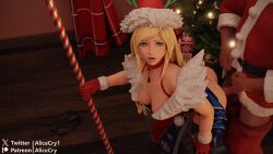 1boy 1girl 3d alicecry animated aqua_eyes ass b._jenet b.jenet blonde_hair bouncing_ass bouncing_breasts breasts christmas clothed_sex coat cum curvy doggystyle dress erection fluffy hat head_out_of_frame hetero highres jiggle long_hair looking_at_viewer looking_back open_mouth pants penis santa_costume sex sex_from_behind skirt sound standing standing_sex tagme the_king_of_fighters thighs video wide_hips