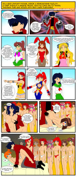 absurdres ahoge all_fours animal_ears antenna asahina_mikuru barefoot bishoujo_senshi_sailor_moon black_hair blonde_hair bloodberry blue_eyes bottomless breasts brown_eyes brown_hair character_request code_geass comic crossover empty_eyes expressionless fake_animal_ears feet fingering galaxy_angel green_eyes happy_trance highres higurashi_kagome hypnosis hypnotic_accessory ikkitousen inuyasha jimryu kan&#039;u_unchou kouzuki_kallen large_breasts lina_inverse long_hair mazaki_anzu medium_breasts milfeulle_sakuraba mind_control misty_(pokemon) multiple_girls nintendo nude orange_hair panties pink_hair playboy_bunny pokemon pokemon_(anime) pokemon_(classic_anime) ponytail rabbit_ears ranpha_franboise red_hair saber_marionette_j sailor_jupiter school_uniform sex short_hair slayers standing standing_at_attention suzumiya_haruhi suzumiya_haruhi_no_yuuutsu tech_control tengen_toppa_gurren_lagann underwear yoko_littner yu-gi-oh!