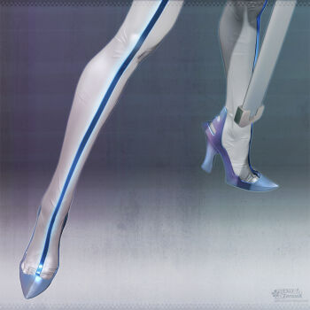 1girl 3d boots female_focus high_heel_boots high_heels highres kill_la_kill kiryuuin_satsuki leslyzerosix scabbard sheath solo thigh_boots thighhighs white_thighhighs