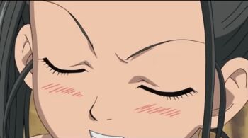 1girl angry animated animated_gif anime_screenshot annoyed arrow_(projectile) black_hair blue_dragon blush bouquet_(blue_dragon) breasts closed_eyes covering_breasts covering_privates crossed_arms furrowed_brow lowres outdoors shouting solo torn_clothes twintails