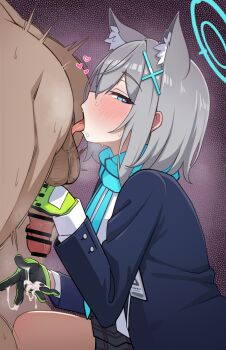 Rule 34 | 1boy, 1girl, anilingus, animal ear fluff, animal ears, anus, ashiba, bar censor, blue archive, blue scarf, blush, buttoned cuffs, buttons, censored, clothed female nude male, collared shirt, cross hair ornament, cum, cum on body, cum on hands, ejaculation, erection, extra ears, gloved handjob, gloves, grey hair, hair ornament, hairclip, halo, handjob, heart, heart-shaped pupils, hetero, highres, kneeling, licking, long sleeves, milking handjob, motion blur, nude, oral, penis, penis milking, plaid clothes, plaid skirt, projectile cum, rusty trombone, saliva, scarf, sensei (blue archive), shiroko (blue archive), shirt, short hair, skirt, solo focus, standing, standing anilingus, sweat, symbol-shaped pupils, testicles, tongue, tongue out, tucked penis, two-tone gloves, white shirt, wolf ears