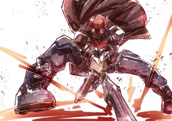 1boy bat_signal batman_(series) batman_symbol black_bodysuit black_gloves bodysuit brown_jacket dc_comics dual_wielding gloves grey_bodysuit gun highres holding holding_gun holding_weapon jacket jason_todd lingziziovo male_focus mask multicolored_bodysuit muscular muscular_male open_clothes pants red_hood_(dc) red_hood_and_the_outlaws red_mask superhero_costume taut_bodysuit two-tone_bodysuit weapon