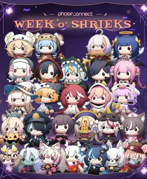 6+girls :3 ahoge amanogawa_shiina angel angel_wings animal_collar animal_costume animal_ear_fluff animal_ear_hood animal_ears animal_feet animal_hands animal_hood animal_print antlers ayase_yuu banana bat_(animal) bead_necklace beads bear_girl bell black_bow black_footwear black_hair black_hat black_jacket black_shirt black_suit black_wings blonde_hair blue_eyes blue_hair blue_ribbon bone_hair_ornament bow bowtie bug burger button_eyes buttons cape cat_costume cat_hood character_doll chisaka_airi clero_(viprimo) collar collared_shirt covered_navel cow_costume cow_print crescent crescent_earrings crescent_hat_ornament crocodile_costume dangling_eye deer_antlers deer_ears deer_girl demon_girl dizzy_dokuro doll double_bun dragon_girl dragon_horns dress ear_ribbon earrings ears_through_headwear eimi_isami ember_amane erik_(phantom_of_the_opera) erik_(phantom_of_the_opera)_(cosplay) erina_makina fake_animal_ears fish_costume flower food formal_clothes fortissimo fox_ears fox_girl frankenstein's_monster frankenstein's_monster_costume fruit gradient_hair gram_pico green_footwear green_hair grey_hair habit hair_bow hair_bun hair_flower hair_ornament hair_over_one_eye hairband hairclip hairpin hakushika_iori half_mask halo hat hat_ornament head_wings highres hikanari_hina himemiya_rie hockey_mask holding holding_instrument holding_violin hood hoodie horns instrument jack-o'-lantern jacket jelly_hoshiumi jewelry jiangshi kaminari_clara kaneko_lumi kannagi_loki komachi_panko letter_hair_ornament lightning_mcqueen long_hair mask mask_on_head monkey_costume monkey_hood monkey_tail mouse_costume mouse_hood multicolored_hair multicolored_hoodie multiple_girls multiple_horns musical_note musical_note_hair_ornament muu_muyu neck_bell necklace nun nun_headdress nurse nurse_cap ofuda ofuda_on_head open_mouth orange_hair own_hands_together pawpads phase_connect phase_connect_jp pink_bow pink_dress pink_hair pink_ribbon pink_skirt pipkin_pippa pointy_ears police police_badge police_uniform policewoman purple_hair purple_shirt qingdai_guanmao rabbit_ears rabbit_girl red_bow red_bowtie red_collar red_hair red_hood red_panda_ears red_panda_girl remilia_nephys ribbon rinkou_ashelia runie_ruse saya_sairroxs scissors_hair_ornament second-party_source shirt shisui_michiru short_hair silk skirt skull_mask smile spider spider_web split-color_clothes star_(symbol) star_hair_ornament star_hairband starry_sky_print stitched_face stitches streaked_hair stuffed_toy suit tail tenma_maemi tiger_tail two-tone_dress udder utatane_nasa violin virtual_youtuber white_bow white_bowtie white_cape white_dress white_flower white_hair white_hat white_hoodie white_shirt white_wings wings witch witch_hat yellow_bow yellow_bowtie yellow_hairband