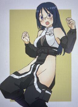 1girl breasts character_request glasses groin highres medium_breasts tagme uona_telepin