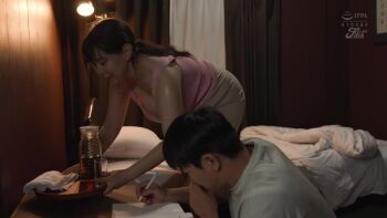 1girl 2boys animated breasts censored fellatio huge_breasts japanese_(nationality) multiple_boys oral peeking sex tagme video