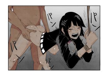 1boy 1girl azuritee black_hair boku_no_hero_academia breasts crying jiro_kyoka rape sex sex_from_behind short_hair small_breasts