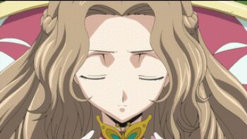1girl animated animated_gif brown_hair code_geass female_focus long_hair lowres nunnally_vi_britannia solo spoilers unusually_open_eyes very_long_hair
