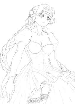 celia celia_of_raxis circlet dragon_valor dress earrings jewelry namco panties sketch thighhighs twintails underwear upskirt