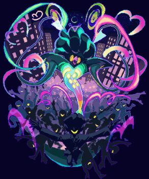 beak gen_6_pokemon highres malamar mega_malamar mil_zery nintendo pixel_art pokemon pokemon_(creature) solo yellow_eyes