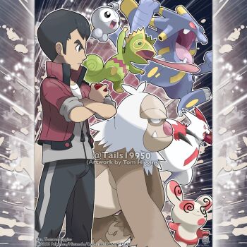 Rule 34 | 1boy, @ @, artist name, black eyes, black hair, black pants, castform, castform (normal), claws, closed mouth, commentary, company name, copyright name, copyright notice, crossed arms, english commentary, exploud, ffangs, from side, gen 3 pokemon, grey vest, holding, holding poke ball, instagram username, jacket, kecleon, long tongue, male focus, merchandise available, nintendo, norman (pokemon), official style, open mouth, outline, pants, poke ball, pokemon, pokemon (creature), pokemon oras, red jacket, shirt, short hair, slaking, smile, spinda, spiral-only eyes, tom higgins, tongue, tongue out, vest, watermark, white outline, white shirt, zangoose, zipper