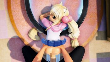 1boy 1girl 3d age_difference anal animated animated_gif ass censored clothed_sex doggystyle hetero kodomo_no_jikan kokonoe_rin loli looking_at_viewer looking_back mosaic_censoring penis ponchi pov pov_crotch pov_hands sex sex_from_behind skirt solo_focus torso_grab