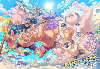 3girls 6+boys abs alternate_hairstyle animal aokiji_(one_piece) arm_behind_back arm_hair arm_up avalo_pizarro barefoot beach beach_towel beach_umbrella bead_necklace beads beard belly bikini black_hair blackbeard_pirates_jolly_roger blue_hair body_hair breasts burn_scar catarina_devon cigar colored_skin copyright_name doc_q earrings facial_hair falling fat fat_man fisheye flag floating_hair gauntlets giant giant_male glasses grey_hair half_mask hand_on_another&#039;s_cheek hand_on_another&#039;s_face hand_on_headwear hand_on_own_hip hat height_difference highres holding holding_cigar hoop_earrings horizon horse huge_breasts ice jesus_burgess jewelry jolly_roger jumping lafitte_(one_piece) large_pectorals leg_hair long_hair long_mustache long_nose long_tongue looking_at_another looking_at_object male_focus male_swimwear marshall_d._teach mask mask_over_one_eye medium_hair midair missing_tooth mouth_hold multiple_boys multiple_girls multiple_rings muscular muscular_male mustache navel necklace nipples obese ocean one_piece open_mouth outstretched_arm pale_skin pearl_necklace pectorals ponytail prosthesis prosthetic_leg purple_hair pushing raised_inner_eyebrows red_skin ring sand sanjuan_wolf sarong scar scar_on_arm scar_on_chest scar_on_neck scar_on_shoulder shiryuu_(one_piece) sitting size_difference skull skull_and_crossbones smile smoke smoking standing standing_on_one_leg stomach stomach_hair stronger_(one_piece) stubble summer sun_hat sunglasses swim_trunks swimsuit tall_female tall_male tan teeth_hold toes toned toned_male tongue tongue_out towel umbrella v van_augur vasco_shot very_long_hair water watermark youkan_(tako)