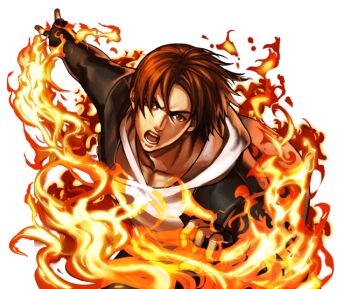 1boy fingerless_gloves fire gloves kusanagi_kyou kyo_kusanagi pyrokinesis the_king_of_fighters