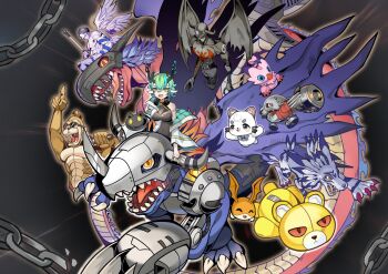 Rule 34 | absurdres, angel, angel boy, angemon, botamon, breasts, claws, currynoodle art, cyborg, devimon, digimon, digimon (creature), digimon world, dragon, etemon, garurumon, happy, highres, horns, ichiroku (vtuber), medium breasts, megadramon, metalgreymon (virus), metalmamemon, monzaemon, parody, patamon, piyomon, sharp teeth, smile, teeth, virtual youtuber, wings