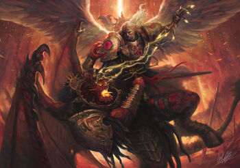 2boys angel_wings angron armlet armor battle blonde_hair cable chaos_(warhammer) commentary demon demon_tail demon_wings english_commentary fingernails glowing glowing_eyes glowing_mouth gold_armor hair_tubes heresy_(warhammer) holding holding_sword holding_weapon hooves jewelry kheljay laurel_crown lightning long_hair lost_primarchs multiple_boys open_mouth ornate_armor pauldrons power_armor primarch pulling sanguinius sharp_fingernails sharp_teeth shoulder_armor spiked_armlet spiked_armor spiked_tail spikes sword tail teeth tube warhammer_40k weapon wings