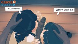 2girls 3boys 3d animated bisexual_female blush bouncing_breasts breasts cheating_(relationship) cooperative_fellatio cooperative_paizuri cum cum_in_mouth dark-skinned_male dark_skin english_text erection father_and_daughter fellatio ffm_threesome finger_in_another&#039;s_mouth fingernails french_kiss group_sex hand_on_another&#039;s_head handsfree_paizuri hetero holding_hands hug incest interlocked_fingers interracial kiss kneeling koikatsu_(medium) komi-san_wa_komyushou_desu komi_masayoshi komi_shouko komi_shuuko large_breasts long_fingernails long_hair looking_at_viewer mother_and_daughter multiple_boys multiple_girls netorare netorase nipples on_floor open_mouth oral oyakodon_(sex) paizuri patreon_logo patreon_username penis pov pov_hands saliva saliva_trail short_hair tadano_hitohito tagme teamwork_(sexual) threesome twitter_username uncensored veins veiny_penis video watching yuukis