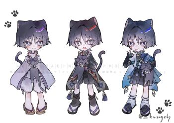 Rule 34 | 3boys, :p, absurdres, akanbe, animal, animal ears, armor, belt, black belt, black bodysuit, black bow, black bridal gauntlets, black cat, black hair, black kimono, black sandals, black shorts, black sleeves, blue cape, blue gem, blue hair, blue kimono, blue sleeves, blunt ends, blush, bodysuit, bow, bridal gauntlets, bright pupils, brown sandals, cape, cat, cat boy, cat ears, cat tail, choppy bangs, closed mouth, clothing cutout, commentary, eyelid pull, eyeliner, fang, feathers, finger to eye, furisode, gem, genshin impact, geta, gold, gold trim, hair intakes, hakama, hakama shorts, highres, holding, holding animal, holding cat, index finger raised, japanese armor, japanese clothes, jewelry, juban, kariginu, kimono, kote, kurage 67, kurokote, layered shorts, layered sleeves, leg warmers, looking at viewer, makeup, mandarin collar, multicolored hair, multiple boys, multiple persona, neck ring, o-ring, open mouth, pants, paw print, pelvic curtain, pleated shorts, pom pom (clothes), purple eyes, purple hair, purple kimono, purple rope, purple sash, purple shorts, purple sleeves, red eyeliner, red hair, red kimono, rope, sandals, sash, scaramouche (cat) (genshin impact), scaramouche (genshin impact), scaramouche (kabukimono) (genshin impact), shimenawa, short sleeves, shorts, shoulder cutout, single sode, smile, split mouth, stirrup legwear, streaked hair, symbol-only commentary, tail, tassel, toeless legwear, tongue, tongue out, tsurime, twitter username, vision (genshin impact), wanderer (genshin impact), watermark, white kimono, white leg warmers, white pants, white pupils, white rope, white sleeves, white trim, wide sleeves, yellow feathers, zouri