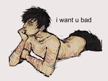 1boy arm_hair bags_under_eyes beard_stubble black_hair black_pants collarbone cry_of_fear cyntheluv english_text facial_hair hand_on_own_arm hand_on_own_chin hand_on_own_face highres implied_self-harm injury leaning_on_self lying male_focus messy_hair no_shirt on_stomach pants scar scar_on_arm scar_on_chest scar_on_stomach scars_all_over self-harm self-harm_scar short_hair simon_henriksson skinny solo stubble too_many upper_body white_background wrist_cutting