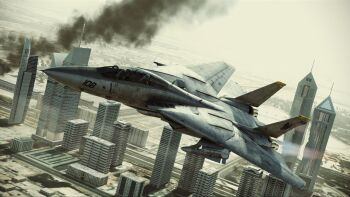 ace_combat ace_combat_assault_horizon afterburner aircraft airplane city f-14 fighter fighter_jet military_vehicle missile warwolf_squadron