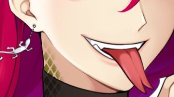 1girl artist_request forked_tongue long_tongue red_hair tongue tongue_out yun_tokageno