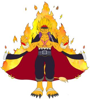 Rule 34 | 1boy, absurdres, bancholeomon, bancholeomon burst mode, banchou, cape, claws, delinquent, digimon, digimon (creature), energy, highres, male focus, muscular, muscular male, solo, tail, transparent background