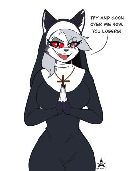 hellaverse helluva_boss highres looking_at_viewer loona_(helluva_boss) ncmentis nun tagme talking_to_the_viewer