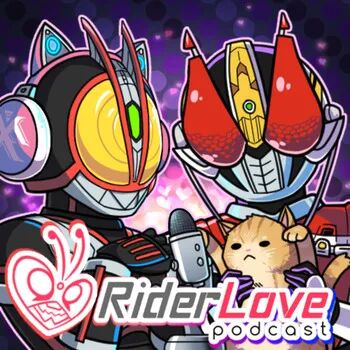 Rule 34 | 2boys, armor, black armor, cat, cat headphones, earphones, headphones, heart, heart, helmet, holding, holding animal, holding cat, image sample, kamen rider, kamen rider 555, kamen rider den-o, kamen rider den-o (series), kamen rider faiz, male focus, mask, masked, masked male, microphone, microphone stand, multiple boys, podcast, red armor, thumbnail