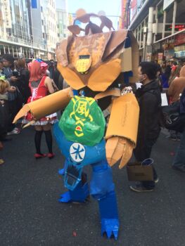 6+boys 6+girls artist_request box cardboard_box city claws cosplay creature dated duel_monster full_body fusion gate_guardian gate_guardian_(cosplay) humanoid_robot japanese_(nationality) kazejin multiple_boys multiple_eyes multiple_girls multiple_heads no_humans photo_(medium) real_life robot sanga_of_the_thunder sharp_teeth sky standing suijin teeth what yu-gi-oh!