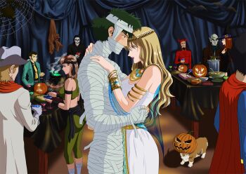 blonde_hair blue_eyes brown_eyes couple cowboy_bebop curly_hair green_eyes hug julia_(cowboy_bebop) nekro-comix spike_spiegel