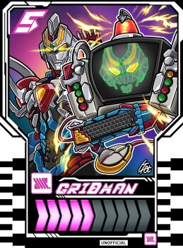 Rule 34 | acceptor, armor, computer, computer keyboard, computer mouse, crossover, electricity, glowing, glowing eyes, gridman (character), gridman (denkou choujin), gridman (ssss), gridman universe, gridman universe (movie), highres, kamen rider, kamen rider gotchard (series), monitor, no humans, rider chemi card, science fiction, shafuu (arrowww12ga), ssss.gridman, tokusatsu, yellow eyes