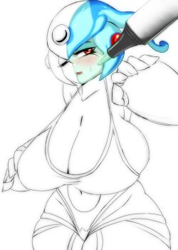 digimon digimon_(creature) fins frog_girl head_fins helmet hudie_jun monster_girl ranamon