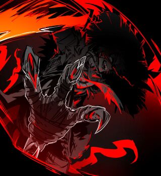 1boy brown_hair coat hat heathcliff_(project_moon) heishou_pack-you_branch_(identity)_(project_moon) highres limbus_company open_mouth project_moon purple_eyes red_coat red_theme rice_hat scarf smile solo talons wide-eyed yakihatake