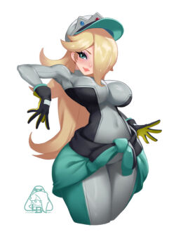 blonde_hair breasts large_breasts little_blood mario_kart mario_kart_world rosalina rosalina_(pro_racer)