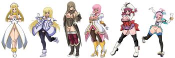 6+girls absurdres blonde_hair blue_eyes bottomless breast_cutout breasts breasts_out brown_eyes brown_hair censored cheria_barnes clothing_cutout colette_brunel crotch_cutout cutout estellise_sidos_heurassein green_eyes happy hat highres huge_breasts kanonno_earhart large_breasts long_hair looking_at_viewer miniskirt mint_adenade mosaic_censoring multiple_girls nipples no_panties nurse nurse_cap pink.s pink_hair princess pussy pussy_cutout short_hair skirt tales_of_(series) tales_of_graces tales_of_phantasia tales_of_symphonia tales_of_the_abyss tales_of_the_world tales_of_the_world_radiant_mythology_2 tales_of_vesperia tear_grants thick_thighs thighhighs thighs topless_female upskirt wide_hips