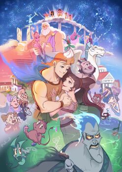 6+boys 6+girls ancient_greek_clothes aphrodite_(disney) apollo_(mythology) ares_(mythology) athena_(mythology) blue_eyes blue_hair brown_hair calliope_(disney) clio_(disney) colored_skin dress eyeshadow fiery_hair greco-roman_clothes hades_(disney) hercules_(1997_movie) hercules_(disney) hermes_(disney) hermes_(mythology) highres long_hair looking_at_viewer makeup mameda_toofu megara_(disney) melponene_(disney) multiple_boys multiple_girls pain_(disney) panic_(disney) pegasus_(disney) philoctetes sharp_teeth short_hair simple_background smile teeth terpsichore_(disney) thalia_(disney) yellow_eyes zeus_(disney)